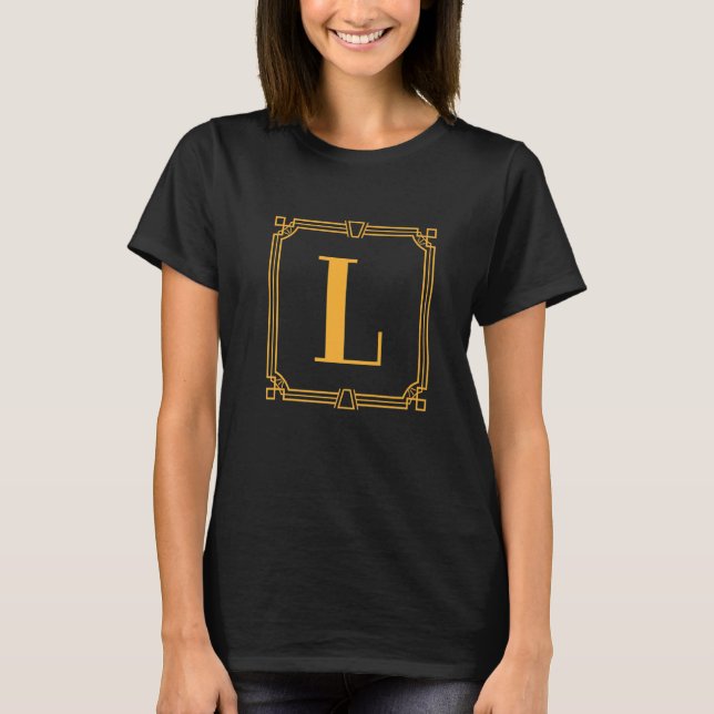 T-shirt Lettre L Monogramme Alphabet L Géométrique initial (Devant)