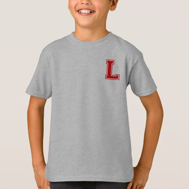 T-shirt Lettre L - Nom initial Alphabet Monogramme (Devant)