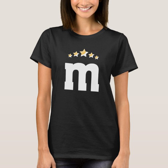 T-shirt Lettre m Chocolat Bonbon Halloween Groupes d'équip (Devant)