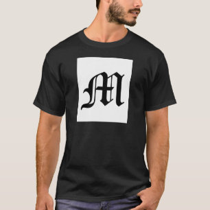 T-shirt Lettre M Vieux texte anglais sur le Arrière - plan