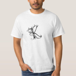 T-shirt Lettre majuscule ornementale 'K'