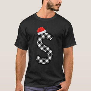 T-shirt LETTRE MAJUSCULE PLAT S Père Noël MONogramme Noël