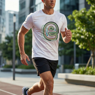 T-shirt Lettre multicolore E Typographie moderne Abstraite