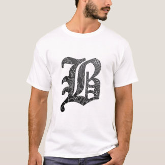 T-shirt Lettre noire "B" à style gothique