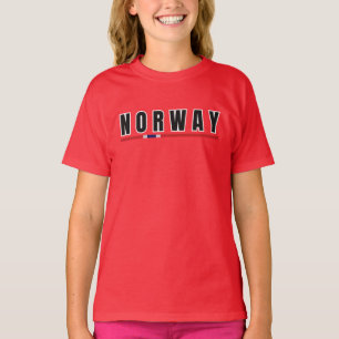 T-shirt Lettre norvégienne simple moderne Drapeau Souveni