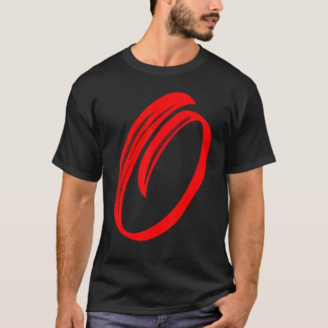 T-shirt Lettre O Alphabet Grand Rouge Graphique Initial (Devant)