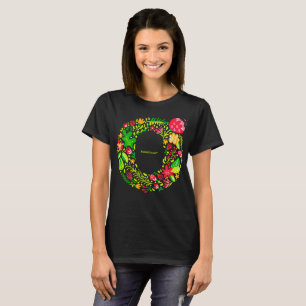 T-shirt lettre O en fleurs