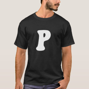 T-shirt Lettre P Groupe d'équipe Alphabet majuscule Costum