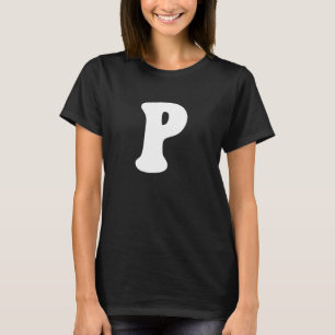 T-shirt Lettre P Groupe d'équipe Alphabet majuscule Costum