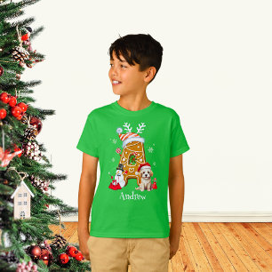 T-shirt Lettre pain d'épices de Père Noël de Noël Monogram