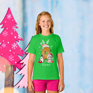 T-shirt Lettre pain d'épices Père Noël de Noël A Girl