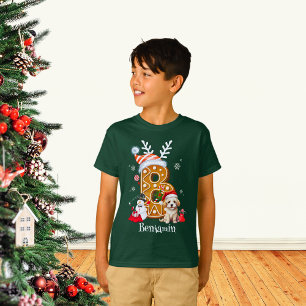 T-shirt Lettre pain d'épices Père Noël de Noël de la famil