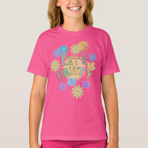 T-shirt Lettre Patch Anniversaire Parti Rétro Preppy Hippi