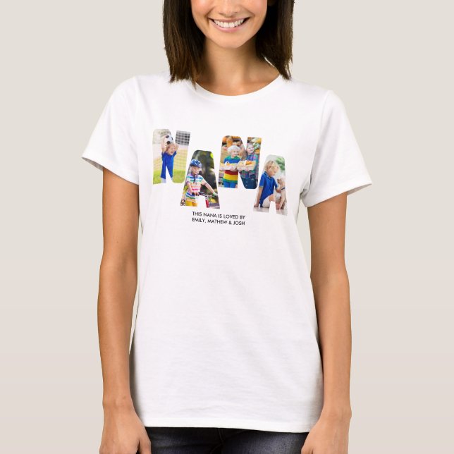 T-shirt Lettre photo NANA Collage Cutout petits Nom (Devant)