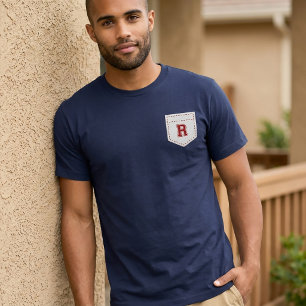 T-shirt Lettre R - Alphabet de prénom initial Pochette lat