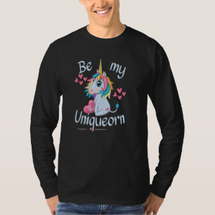 T-shirt Lettre R Be my Uniqueorn Happy Valentines Day Unic