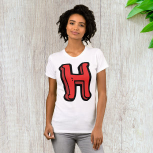 T-shirt Lettre rouge gras H Fun Alphabet