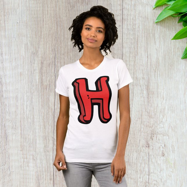 T-shirt Lettre rouge gras H Fun Alphabet (Créateur téléchargé)