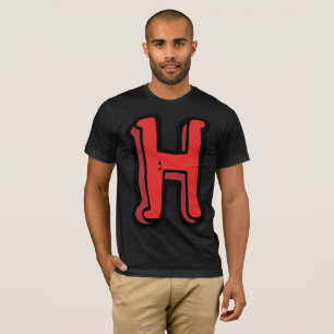 T-shirt Lettre rouge gras H Fun Alphabet