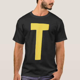 T-shirt Lettre T grande et en gras en jaune 1