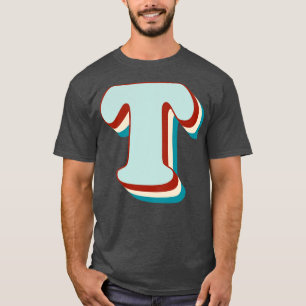 T-shirt Lettre T Vintage Monogramme Nom initial Police