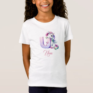 T-Shirt LETTRE U MONogram U MÊME Pastel arc-en-ciel