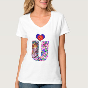 T-SHIRT LETTRE U MONOGRAMME DE MASQUÉRADE VALENTINE VÉNÉTI