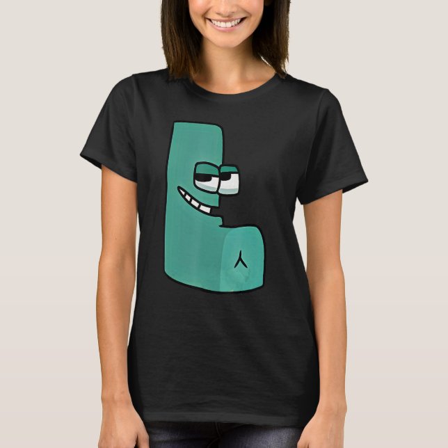T-shirt Lettre verte L Alphabet Lore (Devant)