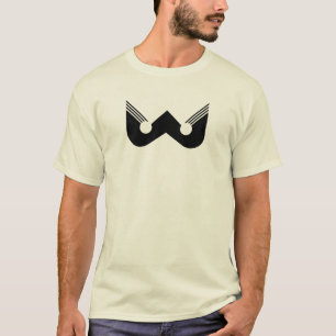 T-shirt Lettre W Géométrique Noir Abstrait