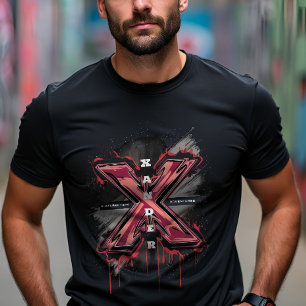 T-shirt Lettre "X" de graffiti Edgy personnalisable