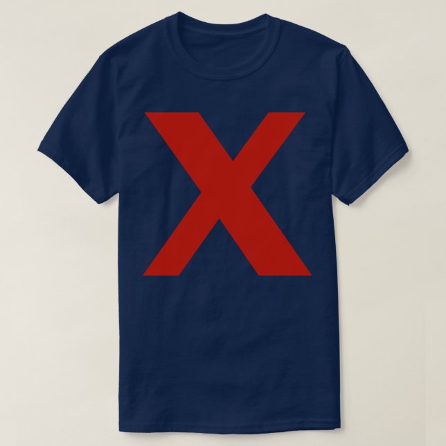 T-shirt Lettre x en texte rouge Typographie minimale (Design devant)
