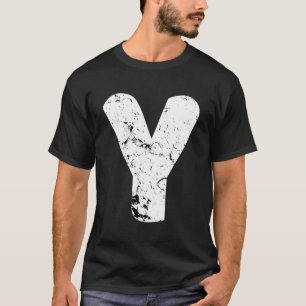 T-shirt Lettre Y Gros Capital Alphabet Monogramme Perdu