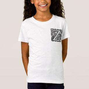 T-Shirt Lettre Z Monogramme médiéval Art Nouveau
