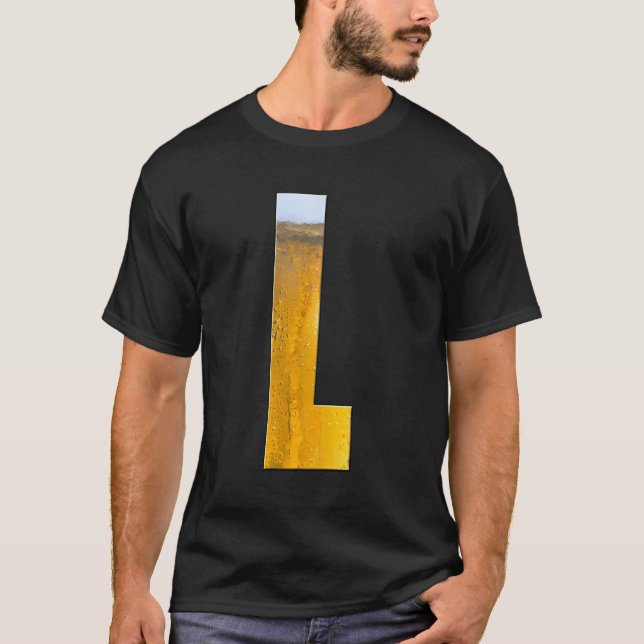 T-shirt Lettres alphabétiques amusantes Mousse de bière Le (Devant)