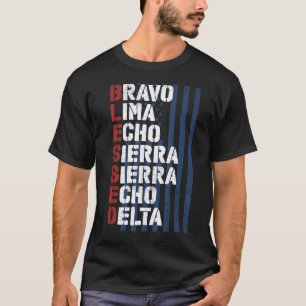 T-shirt Lettres alphabétiques militaires pour l'Hc patriot