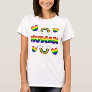 T-shirt Lettres arc-en-ciel humaines LGBTQ+