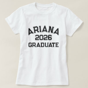 T-shirt Lettres Bloc Gras Modernes Personnalisées Diplômé