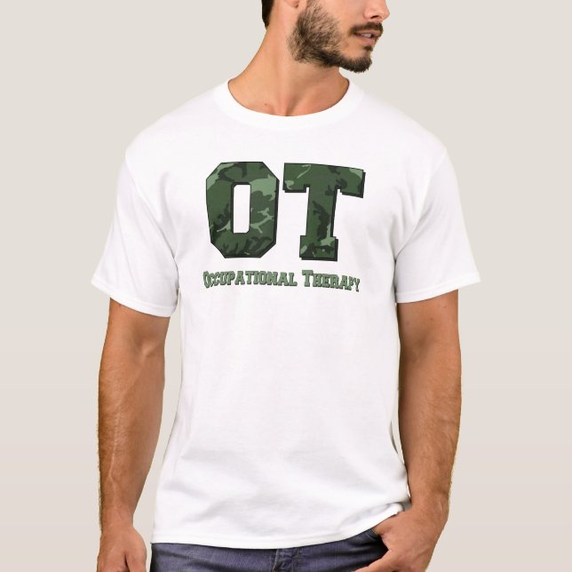 T-shirt lettres camo vert foncé (Devant)