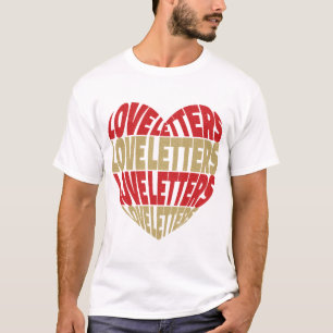 T-shirt Lettres d'amour Parties scintillant rouge or coeur