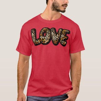 T-shirt Lettres d'amour Poster de animal Cheetah Leopard C