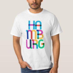 T-shirt Lettres d'art pop Allemagne Hambourg