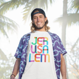 T-shirt Lettres d'art pop de Jérusalem Israël