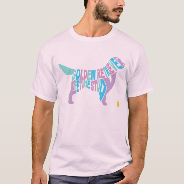 T-shirt Lettres de couleur échangées dans le Golden Retrie (Devant)