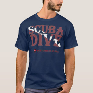 T-shirt Lettres de poche plongée avec Drapeau rouge foncé