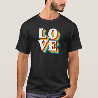 T-shirt Lettres Echo en couche d'amour rétro Tarifs de con