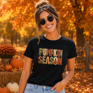 T-shirt Lettres en tricot faux de la saison des citrouille
