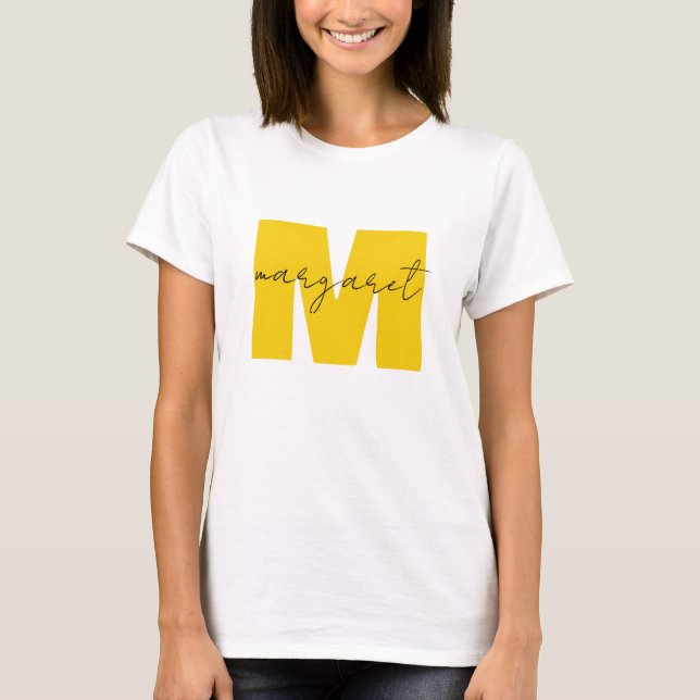 T-shirt Lettres Initiales De Monogramme Personnalisées Nom (Devant)