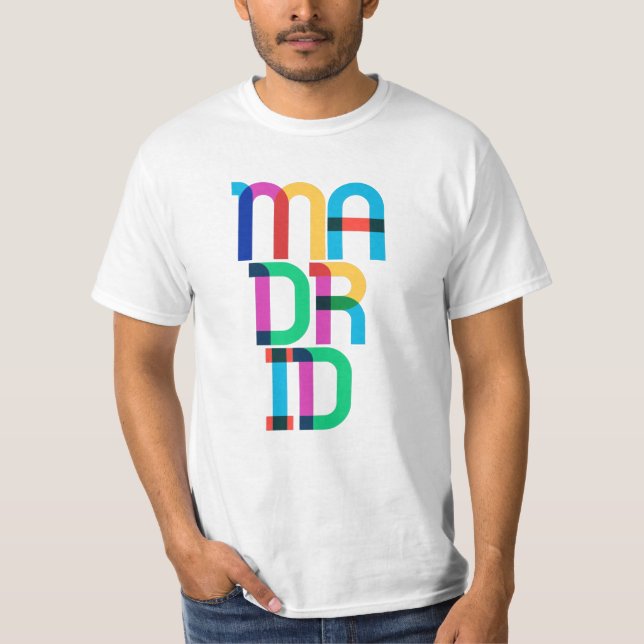 T-shirt LETTRES Pop Art Madrid Espagne (Devant)