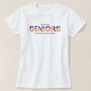 T-shirt Lettres tranchées à deux couleurs violettes et j