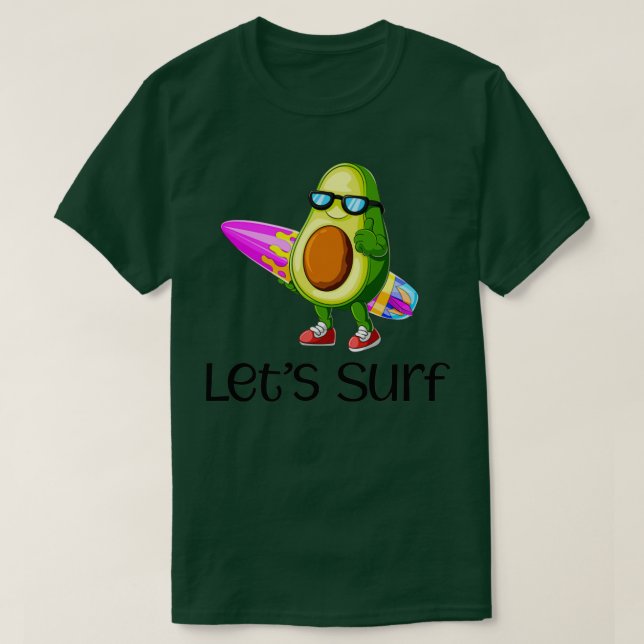 T-shirt Letx27s Surf Avocado (Design devant)